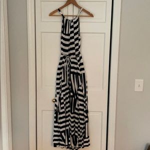 Navy & White Geometric Stripe GAP Maxi Dress
